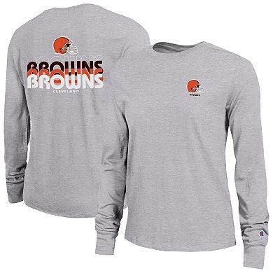 Women's Champion Heather Gray Cleveland Browns Core Long-Sleeve T-Shirt