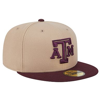 Men's New Era Khaki Texas A&M Aggies Two-Tone 59FIFTY Fitted Hat