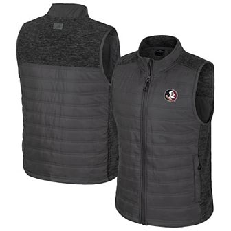 Men's Colosseum Charcoal Florida State Seminoles Nightman Full-Zip Puffer Vest