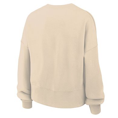 Women's Nike Natural Arkansas Razorbacks Phoenix Fleece Oversized Cropped Sweatshirt