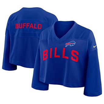 Women's Nike Royal Buffalo Bills Primetime Cropped Mesh Dri-FIT Fashion Jersey