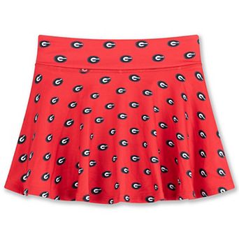 Girls Youth ZooZatz Red Georgia Bulldogs All-Over Print Tennis Skort