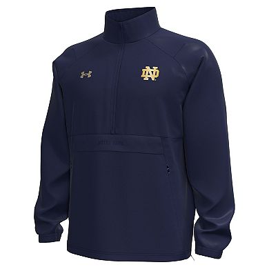 Men's Under Armour Navy Notre Dame Fighting Irish Unstoppable Woven Anorak Storm Tech Half-Zip Jacket