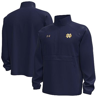 Men's Under Armour Navy Notre Dame Fighting Irish Unstoppable Woven Anorak Storm Tech Half-Zip Jacket
