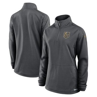 Women's Fanatics Charcoal Vegas Golden Knights Authentic Pro Rink Quarter-Zip Pullover