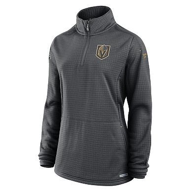 Women's Fanatics Charcoal Vegas Golden Knights Authentic Pro Rink Quarter-Zip Pullover