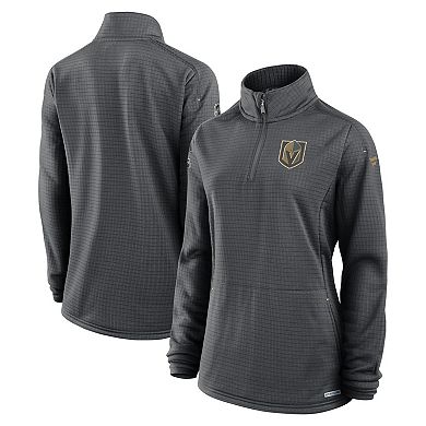 Women's Fanatics Charcoal Vegas Golden Knights Authentic Pro Rink Quarter-Zip Pullover
