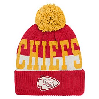 Youth Outerstuff Red Kansas City Chiefs Modern Fan Cuffed Knit Hat with Pom