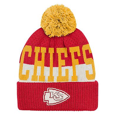 Youth Outerstuff Red Kansas City Chiefs Modern Fan Cuffed Knit Hat with Pom