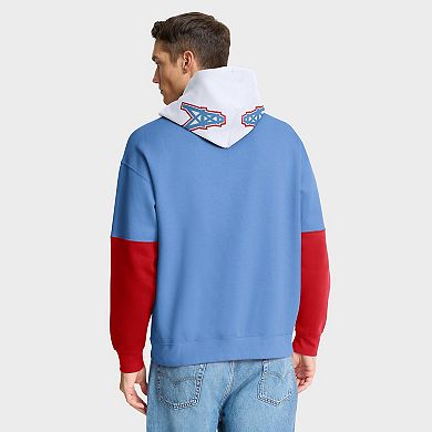 Men's Fanatics Light Blue Tennessee Titans Helmet Retro Pullover Hoodie