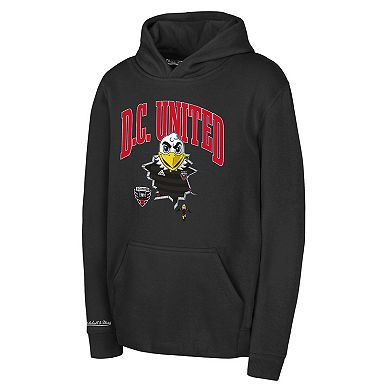 Youth Mitchell & Ness Black D.C. United Mascot Break Out Pullover Hoodie