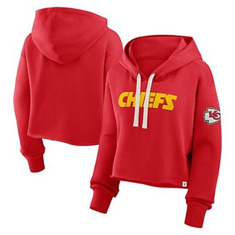 Women's Fanatics Red Kansas City Chiefs Oversized Hometown Heritage Cropped Hoodie