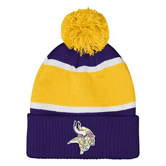 Girls Outerstuff Purple Minnesota Vikings Let's Play Cuffed Knit Hat with Pom