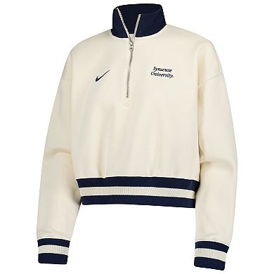 Women's Nike Natural Syracuse Orange Phoenix Fleece Half-Zip Sweatshirt