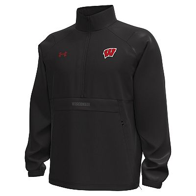 UNDER ARMOURウォームアップジャケットWisconsinBadgers Men's Under Armour Black Wisconsin Badgers Unstoppable Woven