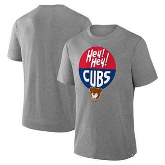 Men's Fanatics Heather Gray Chicago Cubs Tribute IYKYK Tri-Blend T-Shirt