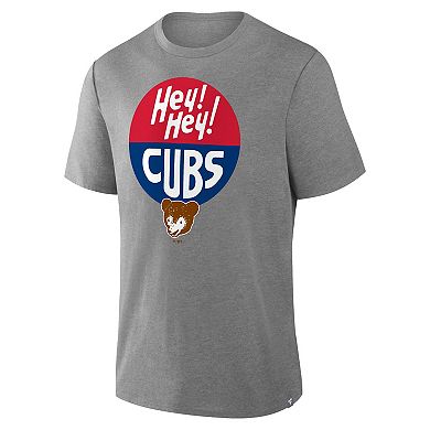 Men's Fanatics Heather Gray Chicago Cubs Tribute IYKYK Tri-Blend T-Shirt