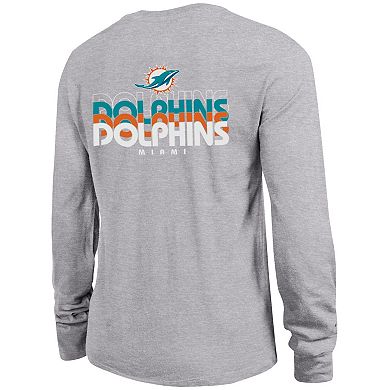 Women's Champion Heather Gray Miami Dolphins Core Long-Sleeve T-Shirt