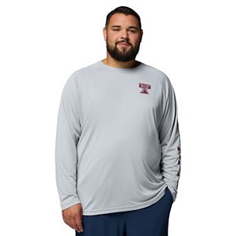 Men's Columbia Gray Texas A&M Aggies Big & Tall Terminal Tackle Long Sleeve Omni-Shade T-Shirt