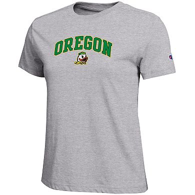 Women's Champion Heather Gray Oregon Ducks Arched Over Logo T-Shirt