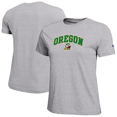 Women's Champion Heather Gray Oregon Ducks Arched Over Logo T-Shirt