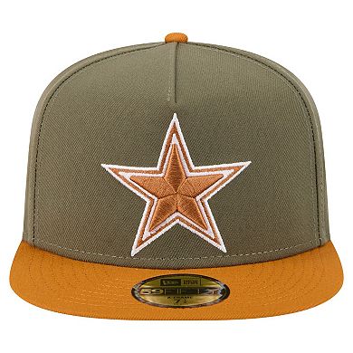 Men's New Era Olive/Brown Dallas Cowboys 2-Tone Color Pack A-Frame 59FIFTY Fitted Hat