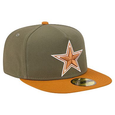 Men's New Era Olive/Brown Dallas Cowboys 2-Tone Color Pack A-Frame 59FIFTY Fitted Hat