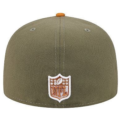 Men's New Era Olive/Brown Dallas Cowboys 2-Tone Color Pack A-Frame 59FIFTY Fitted Hat