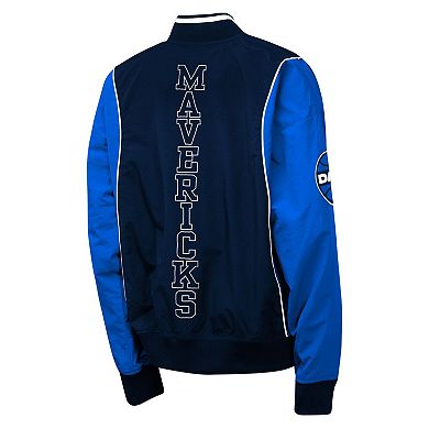 Youth Outerstuff Navy/Blue Dallas Mavericks Two-Pointer Full-Zip Windbreaker