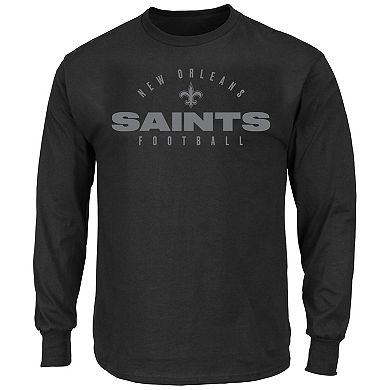 Men's Fanatics Black New Orleans Saints Big & Tall Coverage Scheme Long Sleeve T-Shirt