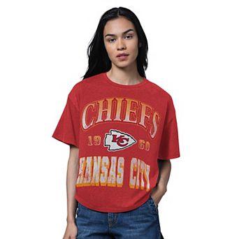 Women's Starter Heather Red Kansas City Chiefs Oversized Hall of Fame T-Shirt