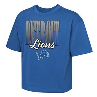 Girls Youth Outerstuff Blue Detroit Lions Big City Boxy T-Shirt