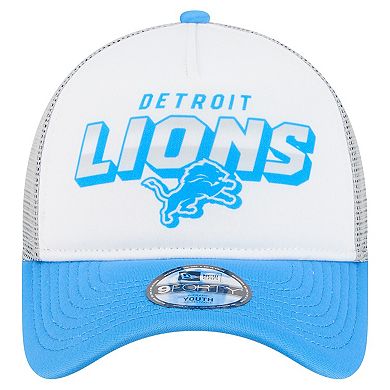 Youth New Era White/Blue Detroit Lions Streak 9FORTY A-Frame Adjustable Hat