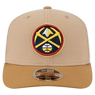Men's New Era Tan/Light Brown Denver Nuggets Two-Tone 9SEVENTY Adjustable Trucker Hat
