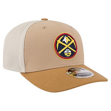 Men's New Era Tan/Light Brown Denver Nuggets Two-Tone 9SEVENTY Adjustable Trucker Hat