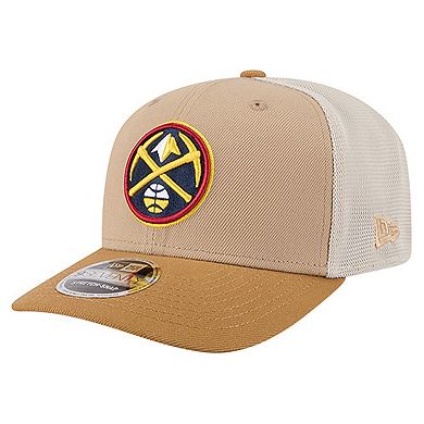 Men's New Era Tan/Light Brown Denver Nuggets Two-Tone 9SEVENTY Adjustable Trucker Hat