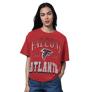 Women's Starter Heather Red Atlanta Falcons Oversized Hall of Fame T-Shirt