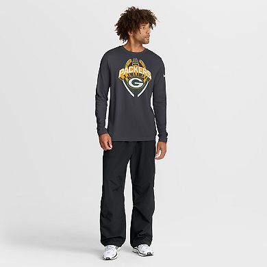 Men's Nike Anthracite Green Bay Packers Primetime Legend Icon Performance Long Sleeve T-Shirt