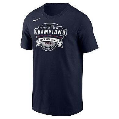 Men's Nike Navy UConn Huskies Six-Time NCAA National Champions Men ۪s Basketball T-Shirt