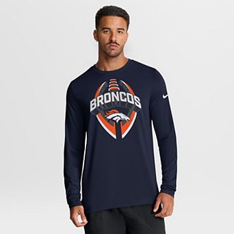Men's Nike Navy Denver Broncos Primetime Legend Icon Performance Long Sleeve T-Shirt