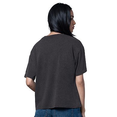 Women's Starter Heather Black Las Vegas Raiders Oversized Hall of Fame T-Shirt