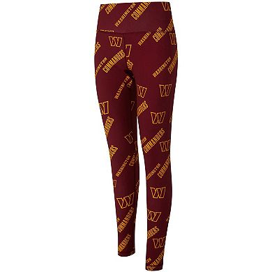 Women's Concepts Sport Burgundy Washington Commanders Mosaic Allover Print Leggings