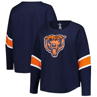 Women's Fanatics Navy Chicago Bears Plus Size Redzone 3/4-Sleeve Scoop Neck T-Shirt