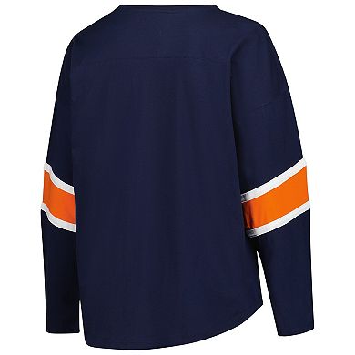 Women's Fanatics Navy Chicago Bears Plus Size Redzone 3/4-Sleeve Scoop Neck T-Shirt