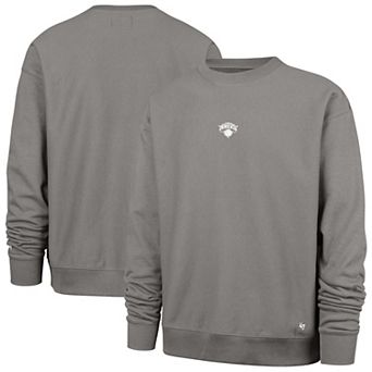 Men's '47 Gray New York Knicks Offside Foundation Crew Neck Sweatshirt