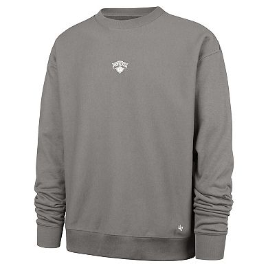 Men's '47 Gray New York Knicks Offside Foundation Crew Neck Sweatshirt