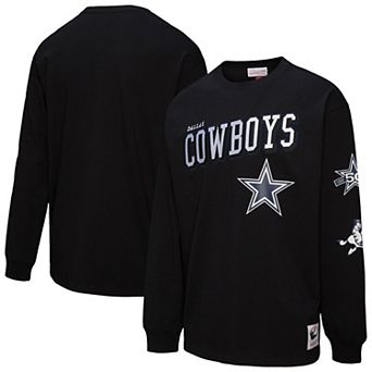 Men's Mitchell & Ness Black Dallas Cowboys Training Camp Vintage Logos Long Sleeve T-Shirt