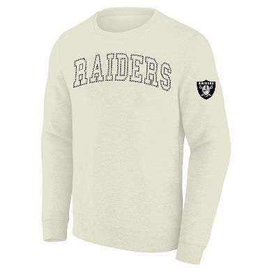 Men's Profile Cream Las Vegas Raiders Big & Tall Fleece Sweatshirt