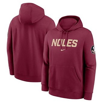 Men's Nike Garnet Florida State Seminoles Nickname Club Fleece Pullover Hoodie