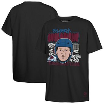 Youth Mitchell & Ness Nathan MacKinnon Black Colorado Avalanche Caricature T-Shirt